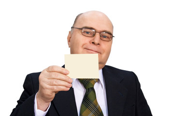 businessman card in hand