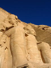 Statues in temple in Abu Simbel