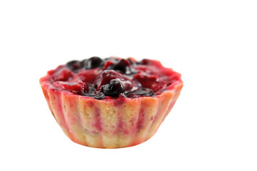 Cupcake with berries and jelly