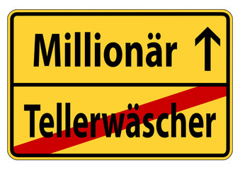 Obraz premium Vom Tellerwäscher zum Millionär