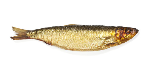 Smoked bloater isolated on white background