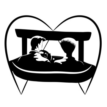 recommend clip art: couple amoureux vue de dos dans une voiture