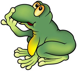 Green Frog - colored cartoon illustration