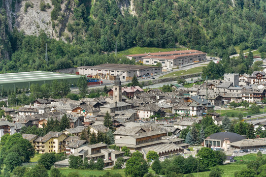 Morgex aerial view, Aosta Valley, Italy