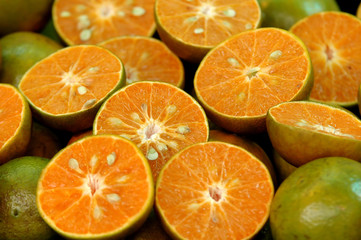 Fototapeta na wymiar orange sliced