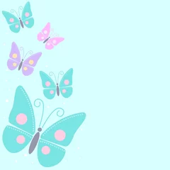 Türaufkleber Vektor-Illustration von Schmetterlingen © rudall30