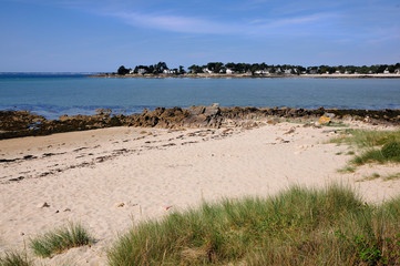Fototapeta na wymiar Men Du plaża w Trinidad morza w Bretanii we Francji
