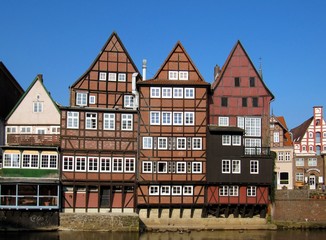 Lüneburg, Fachwerkhäuser an der ilmenau