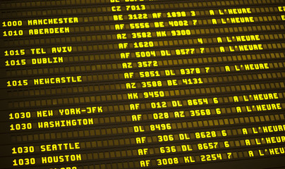 Flight schedule in French airport