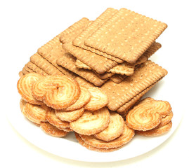 Cookies on white plate