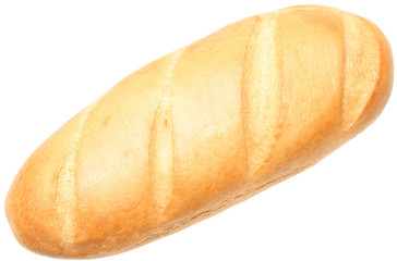 Fresh white bread on a white background