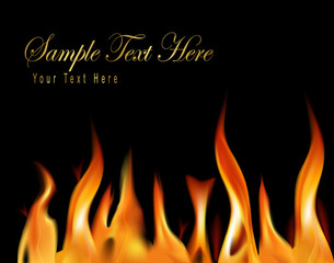 Fire flame background. Vector illustration.