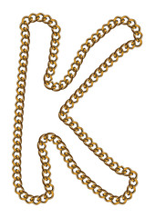 Like Golden Chain Isolated Alphabet Letter K