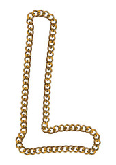 Like Golden Chain Isolated Alphabet Letter L