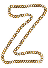 Like Golden Chain Isolated Alphabet Letter Z