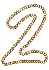 Like Golden Chain Isolated Alphabet Number Two