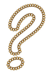Like Golden Chain Isolated Alphabet Question Mark