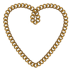 Like Golden Chain Isolated Alphabet Symbol Heart