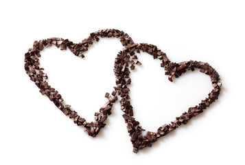 two chocolate hearts
