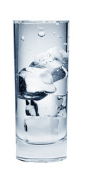 Mineral water drink with ice cubes