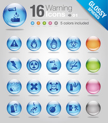 Glossy spheres - warning icons 01