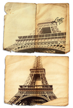 Grunge Eiffel Tower pages