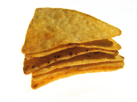 Mexican nachos isolated on a white background