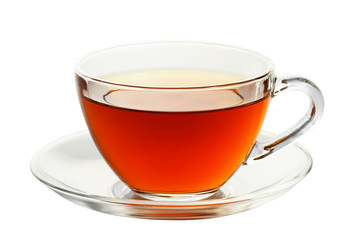 cup with tea isolated on a white background.