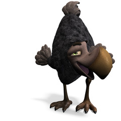 very funny toon Dodo-bird. 3D rendering with clipping path and © Ralf Kraft