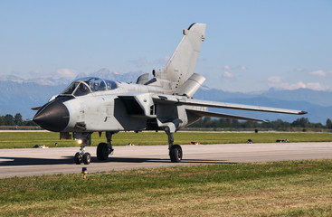 Panavia Tornado military jet during taxiing