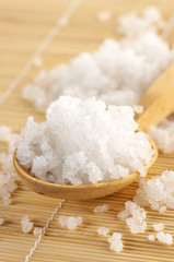 Bath salt in spoon