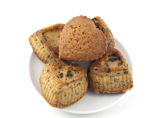 Muffins with chocolate in a heart
