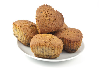 Muffins with chocolate in a heart