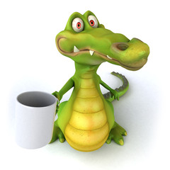 Fototapeta na wymiar Crocodile et mug