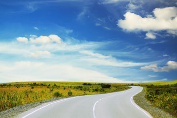 road in a field