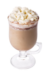 Latte coffee isolated on white background