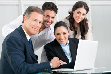 Proud satsfied business team