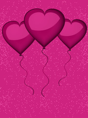 Pink valentine heart shaped balloons
