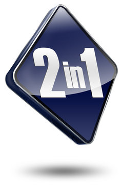 2in1 2 in 1 button label 3d