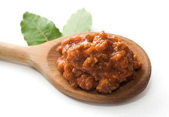 mestolo con ragù di carne
