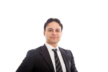Confident businessman isolated on white background