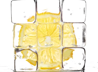 Muurstickers citroen en ijsblokjes © MWiner
