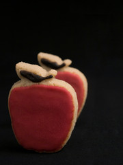 Two Apple Shaped Cookies