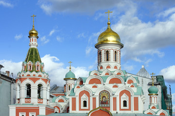 Fototapeta na wymiar Cathedral of Our Lady of Kazan on Red Square, a fragment
