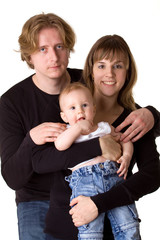 baby, man and woman - young family