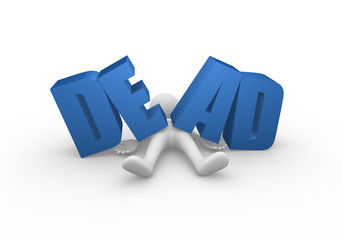 Word dead dropped on a man