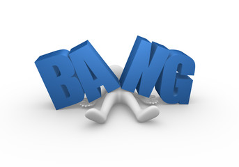 Word bang dropped on a man