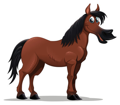 Funny horse. Vector isolated character.