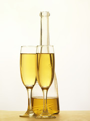 Champagne - bottle and glass