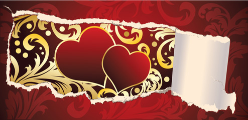 Love card for valentines day or wedding. vector illustration